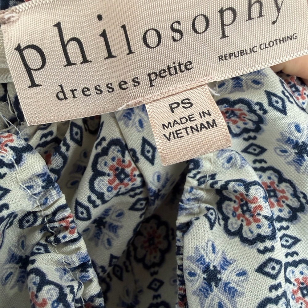 Philosophy off the shoulder dress floral print Petite Small ADORABLE - Picture 4 of 6